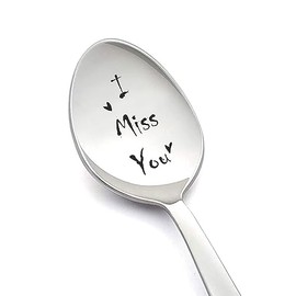 Anniversary Christmas Gifts Spoons for Husband Wife I Miss You Spoon Gift for Him Her Long Distance Relationship Gifts for Boyfriend Girlfriend Coffee Tea Lover Gift Spoons