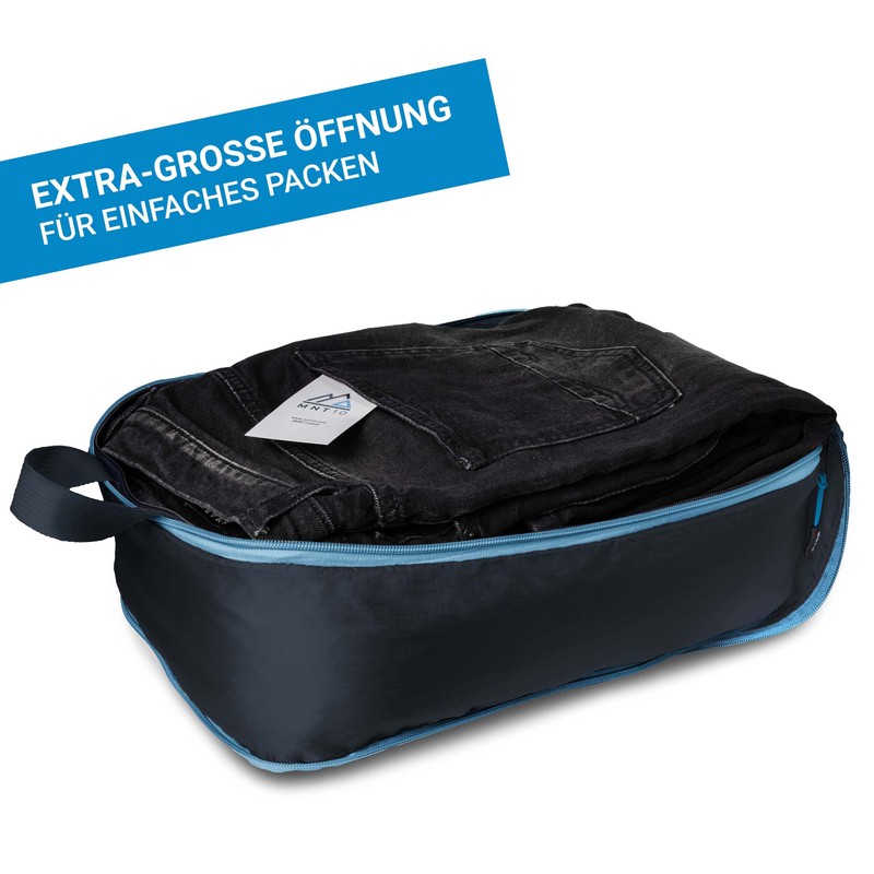 MNT10 Packing Bags with Compression S, M, L, XL, Blue,