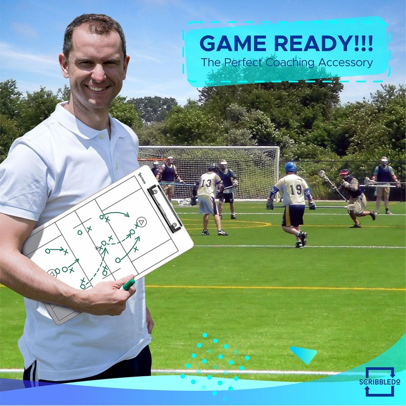 Scribbledo Lacrosse Dry Erase Board for Coaches 15x9 Inch Lacrosse