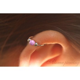 Rose Gold Cartilage Earring – 14K Rose Gold Filled 20G 8mm Hoop 3mm Pink Opal – Cute Dainty Jewelry Piercing Gift For Your Loved One