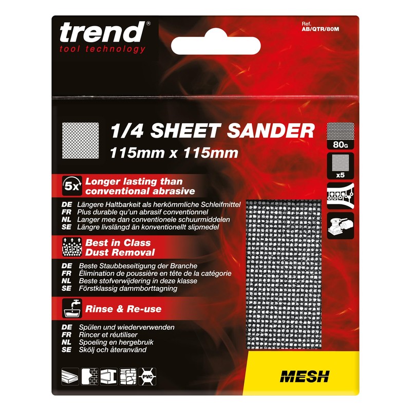 Trend Mesh 1/4 Sheet (115 x 115 mm) 80 Grit
