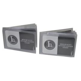 Leatherboss Set of 2 Heavy Duty Vinyl 6 Pages Bifold Wallets Credit Card Inserts
