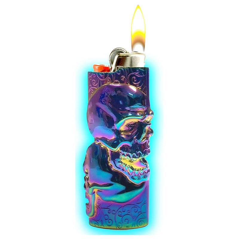 Iridescent Metal Lighter Case for BIC Lighters, Lighter Protector and