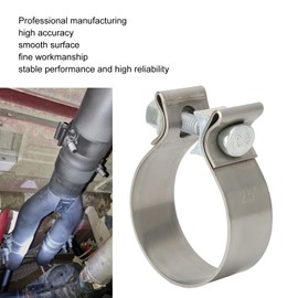 Exhaust Seal Clamp, Universal Band Clamps Rustproof Muffler Clamp High Hardness for Downpipe Header Manifold(2.5 ies) Sier Exhaust clamp 2.5 i v Band