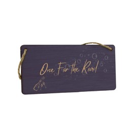 Unique Plywood Hanging Sign | Idea for Home Decor | Funny Novelty Bar Sign | Elegant Design - One for the Road | Fun Drinking Idea for Dad, Mum, Couples | (smlsgn-ds23-oneforthe)