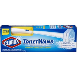 Clorox ToiletWand Disposable Toilet Cleaning System - ToiletWand, Storage Caddy and 6 Disinfecting ToiletWand Refill Heads (Package May Vary)