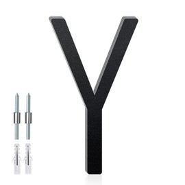 SpNo1-MS 3 Inch Floating Aluminum House Address Numbers Letters, Modern Metal House Numbers for Outside, Black Metal Door Address Letter and Number for Home Garden Office Apartment (Y)