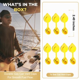 7 pcs Yellow Plastic Gas Can Vent Caps - Fuel Can Vent Caps, Vent Caps For Gas Cans Suitable For Plastic And Metal Fuel Jugs, Fuel Gas Can Vent Caps, Yellow Cap