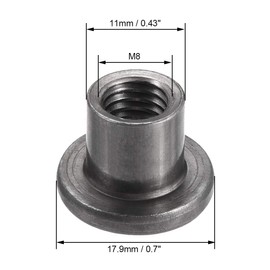 sourcing map 30 Pieces M8 x 17.9 x 3 mm Carbon Steel T Nut Mounting Material Mounting Fastener Through Hole Flange Insert Female Thread
