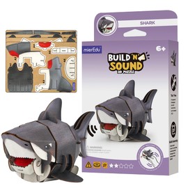 mierEdu - Soundwunder 3D Puzzle Shark - Exciting Puzzle with Sound Effect for Children from 6 - Shark Toy, Promotes Patience & Motor Skills
