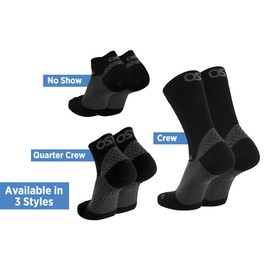 OS1st FS4 Plantar Fasciitis Socks for Plantar Fasciitis Relief, Arch Support & Foot Health in 4 Styles (No Show, White, XL)