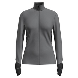 Icebreaker Women’s RealFleece Merino Descender Long Sleeve Zip Jacket - Jet Heather/Black - X-Small
