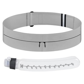 Running Belt for Women & Men - Waterproof Fanny Pack with Water Bottle & Phone Holder, Slim Adjustable Runner Belt, Gray, Large Size