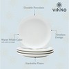 Vikko Dinner Plate, Set of 6 White Plates, Ceramic Dinner