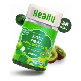 HEALLY  Gomitas Con Probióticos y Prebióticos  72 Gomitas Sin Azúcar  Fibra Inulina y Lactobacillus  Apoyo en Salud Intestinal  Origen natural Vegano 