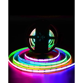 KWMSTPLT - Tira de LED RGB COB FCOB de 16.4 pies RGB+IC de alta densidad, incluso de ensueño, luz de color direccionable WS2811 720LED/m DC24V para decoración de interiores de casa