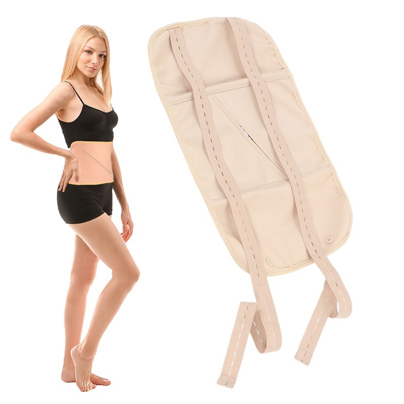 2pcs Castor Oil Stomach Pack Reusable Zipper Pocket Less Mess