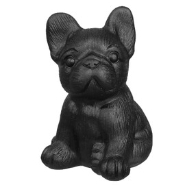 Nupuyai Obsidian Stein Französische Bulldogge Figur Kristall Deko, Edelstein Hund Figur Welpe Haustier Tier Statue Heilstein Glücksstein Hund Dekoration Bulldogge Geschenke