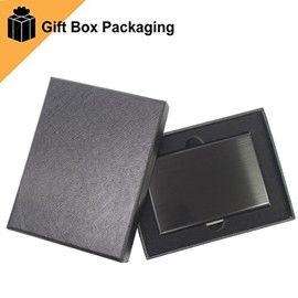 Enyoir Slim RFID Credit Card Protector Wallet, Block Identity Thieves, Stainless Steel Aluminum Metal Holder Case with 6 PVC Slots (Black)