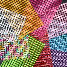 PVC crystal beads sticker gold 7ea