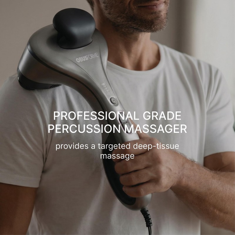 Obusforme Professional Grade Percussion Back Massager | Handheld Deep Tissue