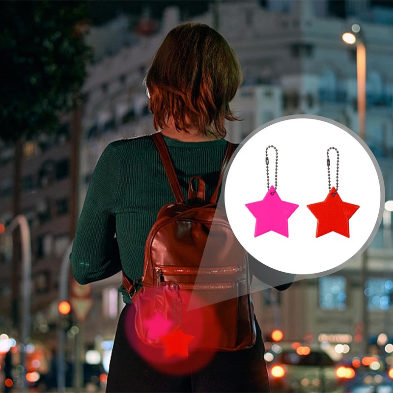 MAXQUU Pack of 13 Colourful Reflective Star Pendants, Children's Reflective