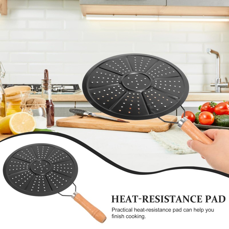 Cabilock Heat Resistant Insulation Pad for Kitchen 14.56X8.66X0.98In Wooden Handle