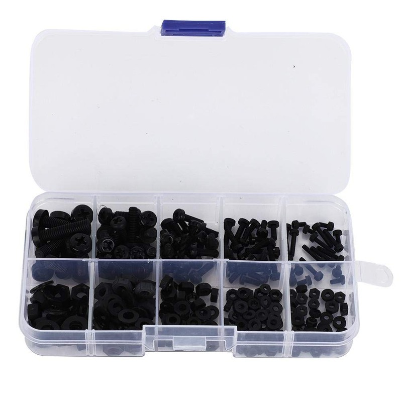 Multifunction fasteners black/white M2/M2.5/M3/M4/M5 Nylon screw kit, nylon nut, industrial