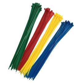Pack of 400 Coloured Cable Ties, High Quality Colour Nylon Cable Ties - Cable Ties 300 mm x 3.6 mm, Yellow, Blue, Green, Four Colours, Pack of 100 Each