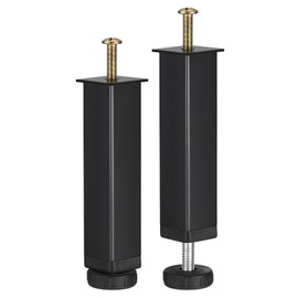 sourcing map 2pcs Adjustable Height Bed Frame Support Legs Replacement Bed Rail Support Center Frame Slat Feet Risers(150mm-170mm/5.9"-7"), Black