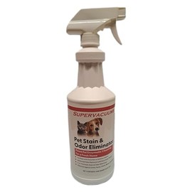 Supervacuums Pet Stain & Odor Eliminator, Enzyme-Powered Cleaner for Urine, Feces, Vomit, Blood & More – 32 fl oz Spray Bottle