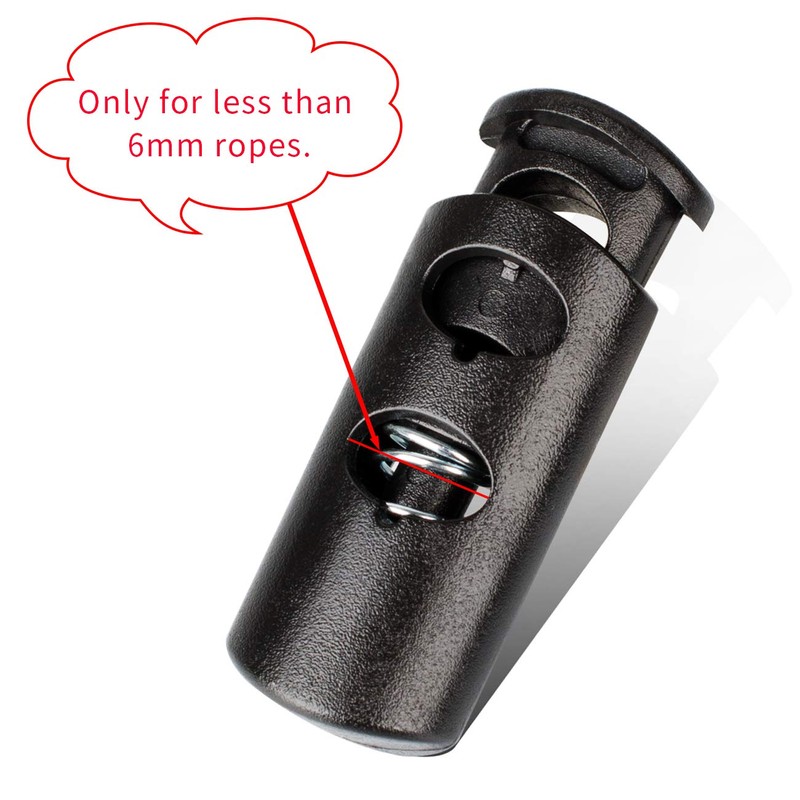 Double Hole Cord Locks End Plastic Spring Stop Toggle Stopper