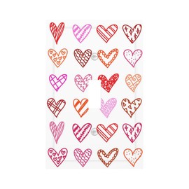 Love Heart Pink 1 Gang Light Switch Cover Plate Single Toggle Decorative Wall Plate Device Electrical Faceplate for Home Bathroom Decor Mid Size