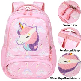 Jumpopack Backpack Girls Children's Backpack School Bag Girls Kids Backpack with Chest Strap School Bag Girls School Bags Girls, Unicorn pink, Rucksack