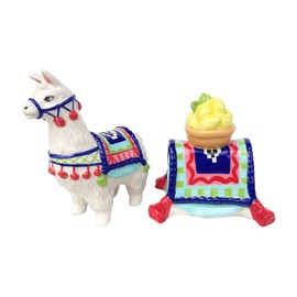 Blue Sky Ceramic Lemon Llama Salt & Pepper Set, 3.75X 2X 4.5, Multicolor