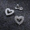 Harilla 2pcs Dermal Tops and Base Stainless Steel Jewelry, Heart