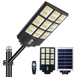 TINSUM Solar Lights Outdoor Motion Sensor,4200W Dusk to Dawn Solar Street Lights Super Bright 7000K Flood Lights IP66 Waterproof Solar Powered for Parking Lot, Street, Yard