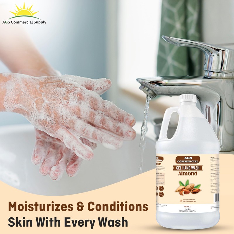 AGS Almond Liquid Hand Soap Refill (Gallon), Bulk Commercial Liquid
