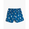 Koton Boys's Drawstring Penguin Printed Swim Trunks, Blue Design(12b)