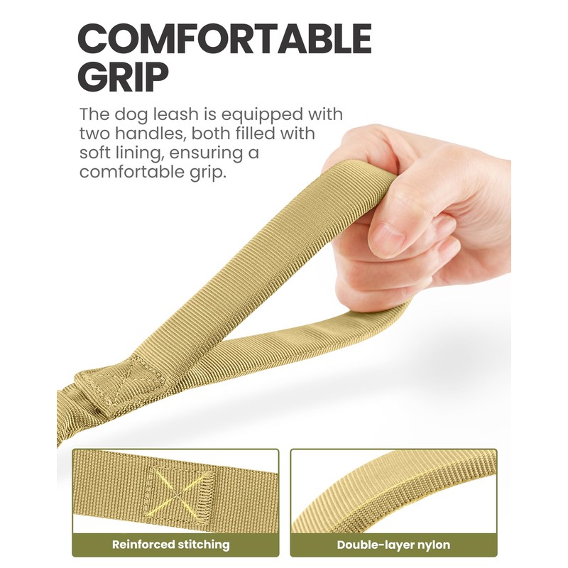 OutdoorMaster Bungee Dog Leash, Heavy Duty Dog Leash with Shock