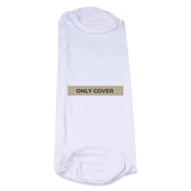 Pillowable - Case ONLY - White 48x8 Jersey Cotton - Round Body Pillow Cover - Full Zipper Closure - Ultra Soft Organic Pillowcase - Round Bolster Roll Body Pillowcase