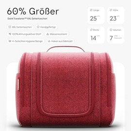 Kulturbeutel [Design 2025] zum Aufhängen für Damen, Herren & Kinder [7 Liter Stauraum], 3-in-1 Kulturtasche, Kosmetikkoffer, Kosmetiktasche für Männer & Frauen, Reise Waschtasche, Waschbeutel