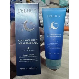 Collagen Night Wrapping Mask Kollagen Maske Peel off, Overnight Maske Gesicht, Tiefe Hydratation, Reduziert Falten & Verbessert die Hautelastizität, Pinsel Inklusive 100ML