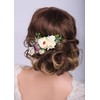 Kercisbeauty - Peineta de flores de champaña para novia, para
