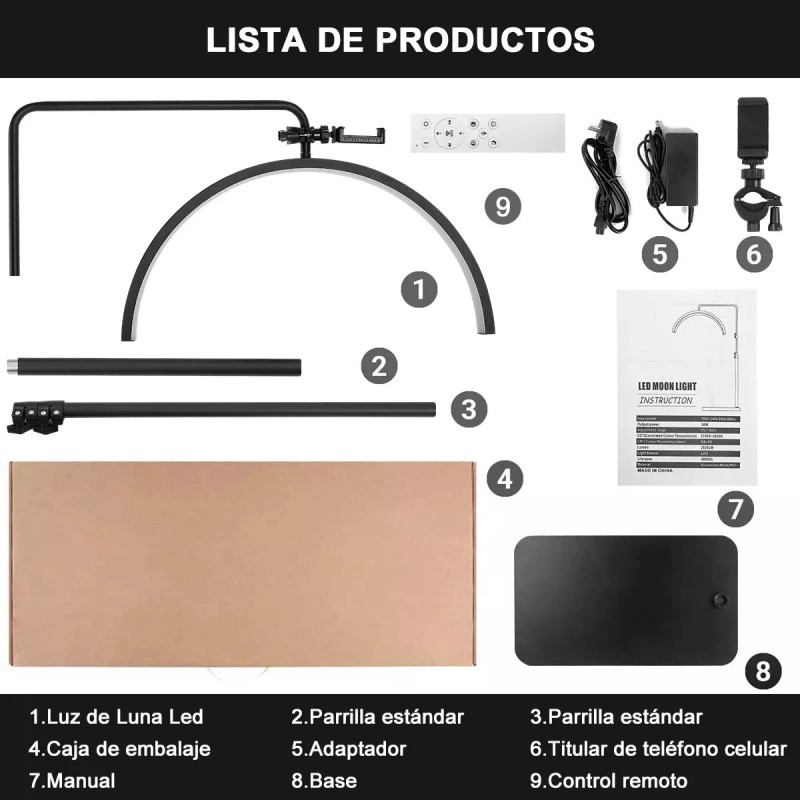 Cthtbs Lampara Para Pestañas Spa Ajustable 1.35-1.8m 40w 3000-6000k