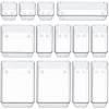 SMARTAKE 13-Piece Drawer Organizers with Non-Slip Silicone Pads, 5-Size Desk
