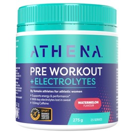 Athena Pre Workout + Electrolytes with Caffeine Watermelon 275g