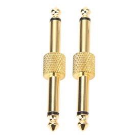 2PCS 6.35mm Effect Adapter Connector Noise Reduction Guitar Pedal Coulper Conversion PlugGold