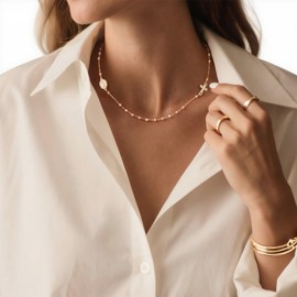 Gold Rosary Beads Cross Necklace - 14k Gold Plated Virgin Mary Necklaces,Non Tarnish Golden Catholic Virgen de Guadalupe Choker Jewelry,Religious Rosarios Catolicos Baptism Confirmation Gift for Women