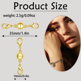 S925 Silver Double Lobster Magnetic Necklace Clasps, Magnetic Necklace Clasps and Closures,Magnetic Jewelry Clasps for Necklaces Extender Bracelet Clasps and Closures (4golden+4silvery)